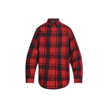 Balenciaga Check Cotton Jacket Red