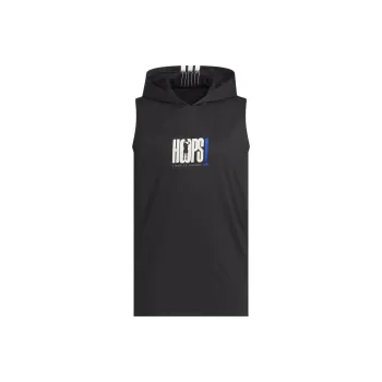 Adidas BASKETBALLHooded Basketball Jersey Unisex Black