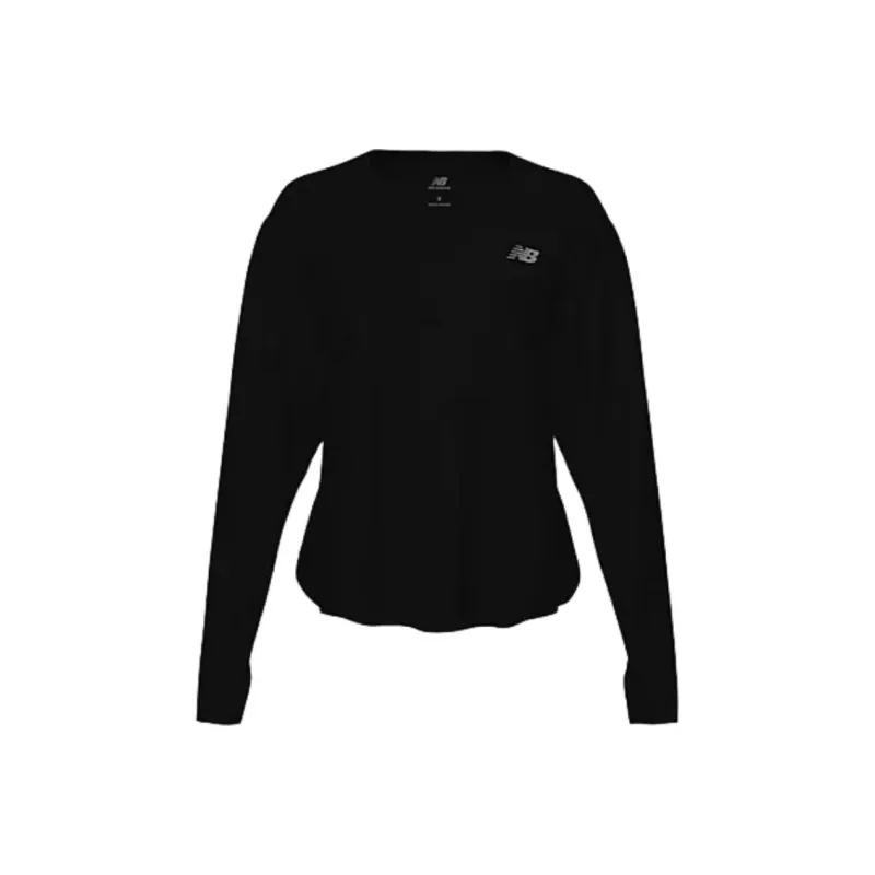 New Balance Drapey Drop Shoulder Sleeve T Shirt Women's Black-0