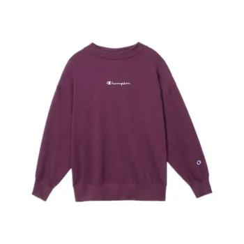 Champion Crew Neck Loose Fit Regular Sweatshirt Japan Version Women's Burgundy