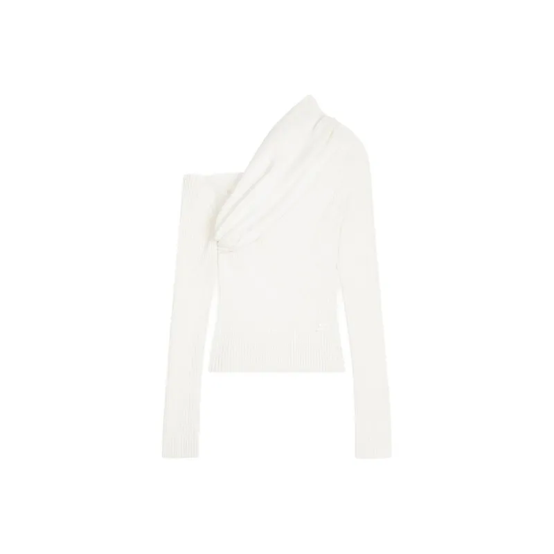Courrèges Twist Rib Knit Sweater 'Heritage White'-0