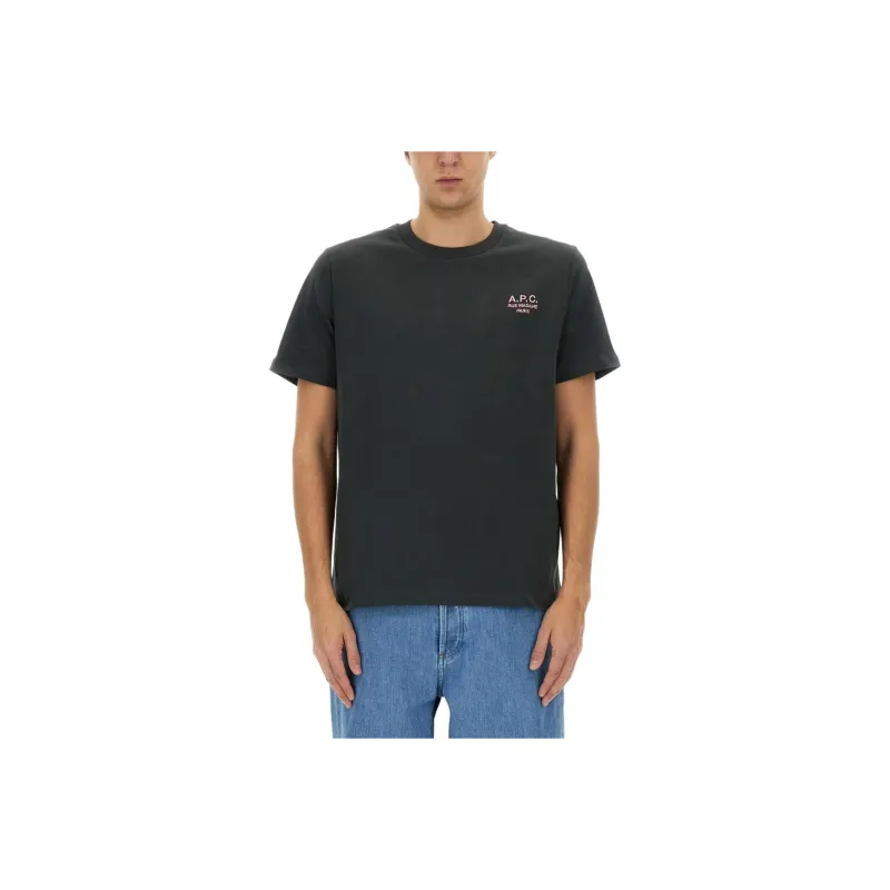 A.P.C Logo Embroidered Crewneck T Shirt-0