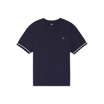 LI NING 1990 Classic Collection Drop Shoulder Sleeve T Shirt Women's Dark Marine Blue