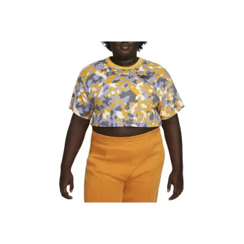 Nike Drop Shoulder Sleeve T-Shirt Women's Light Daylily Yellow/Sepia/Sailcloth/Black