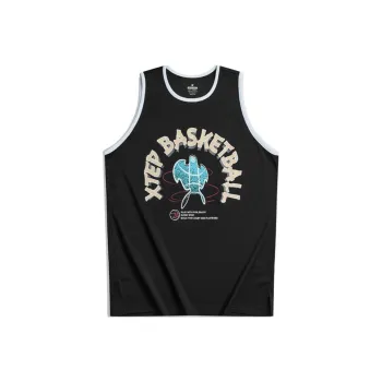 XTEP Basketball Jersey Unisex Jet Black