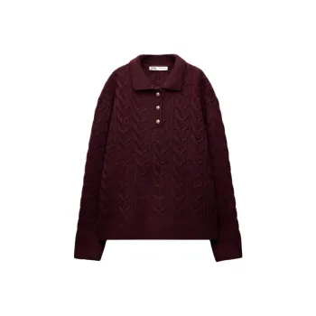 ZARA Sweater Women's Burgundy Red