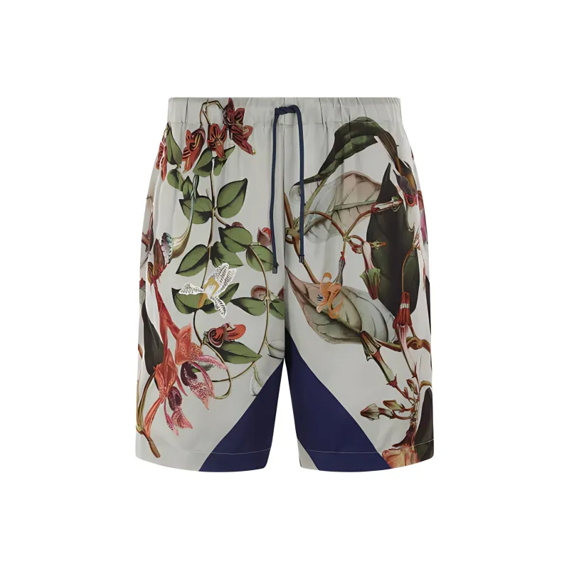 DRIES VAN NOTEN Graphic Printed Drawstring Shorts-0