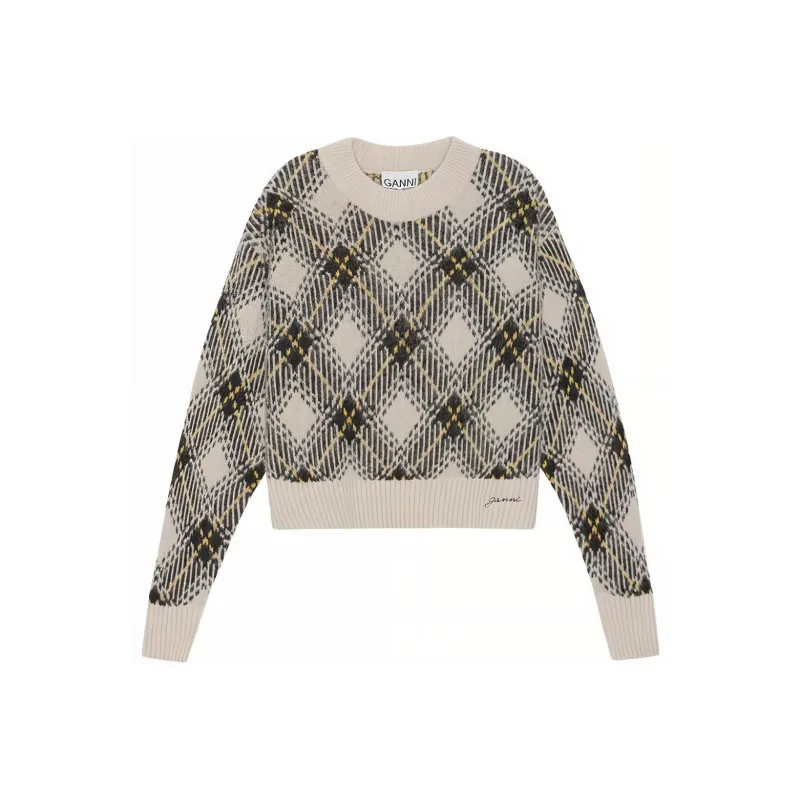 GANNI Argyle-jacquard Wool-blend Jumper-0
