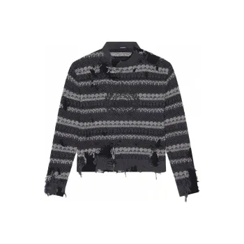Balenciaga Wool Farisle Patch Sweater 'Grey/Multicolor'