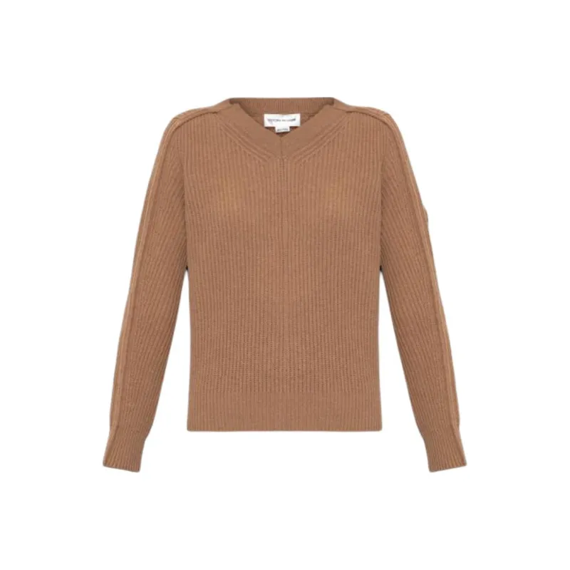 Victoria Beckham Ribbed V Neck Knitwear-0