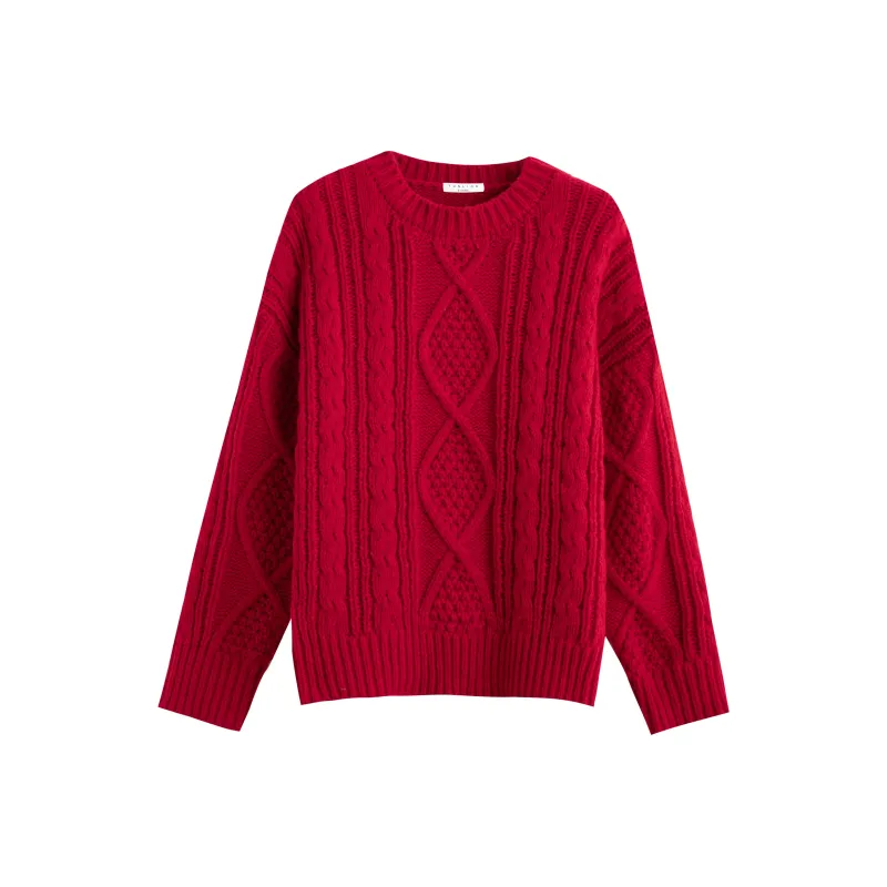 Tonlion Sweaters Women's Dark Red-0