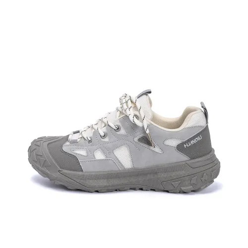 HUANQIU Abrasion Resistant Coverage Height Increase Low Top Hiking Shoes Men's Beige Gray
