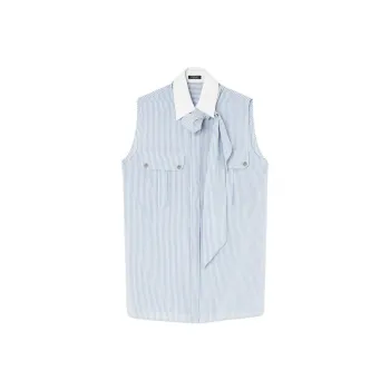 VERSACE Lavalli�re Striped Silk Blouse