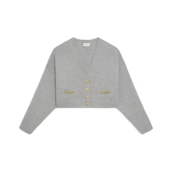 CELINE SS21 Cashmere Sweater Women's Light Gray