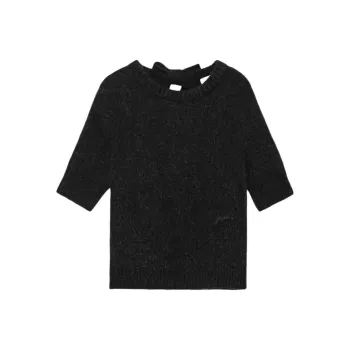 GANNI Black Brushed Alpaca Open Back Top Sweater Women's Black