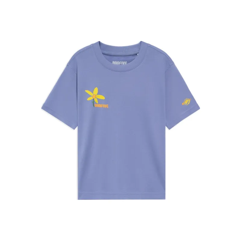 LINING Badfive T Shirts Women's Flower Cyan Purple-0