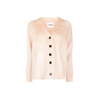 JIL SANDER Chunky Wool Ribbed Cardigan