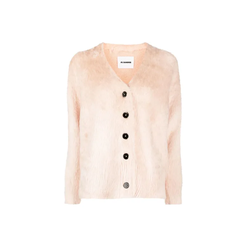 JIL SANDER Chunky Wool Ribbed Cardigan-0