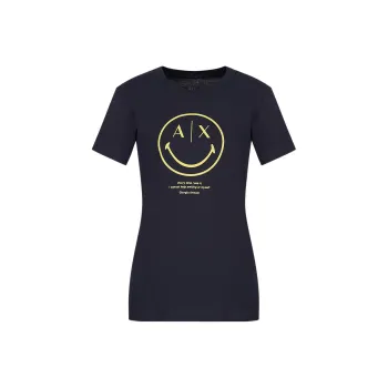 ARMANI EXCHANGEAE ARMANI EXCHANGE X SmileyWorld T Shirt Women's Marine Blue