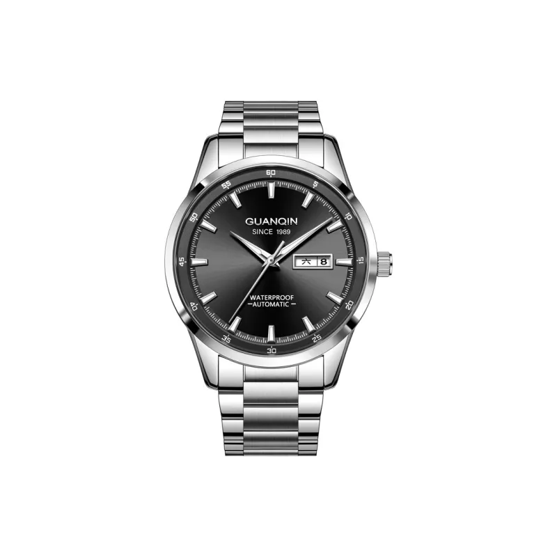 GUANQIN Automatic Mechanical Movement Stainless Steel Watchband Watch Men's Watches Black Dial-17