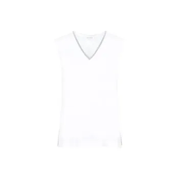 Fabiana Filippi V Neck Embellished Sleeveless Top