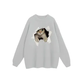 MDLILA Sweater Women's White Gray