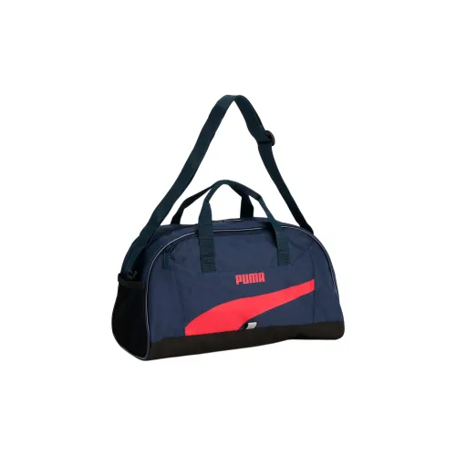 PUMA Polyester One Shoulder Crossbody Portable Gym Bag Unisex Marine Blue & Red