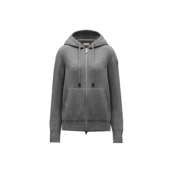 Moncler Knit Zip Up Hoodie 'Grey'