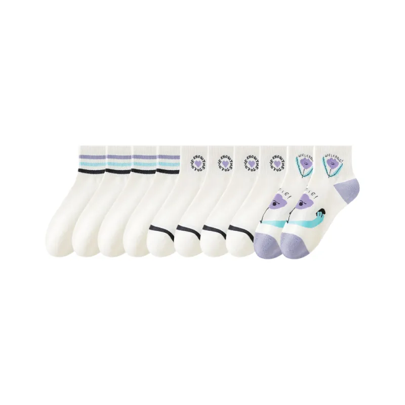 Cotton Gene Mid-Calf Socks Women's 5 Pack-89
