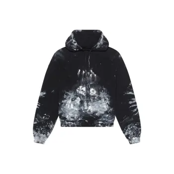 Balenciaga Painter Fitted Hoodie 'Black/White'