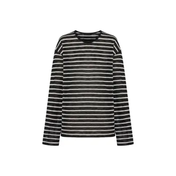 MOCO Sweater Women's White Black Stripes