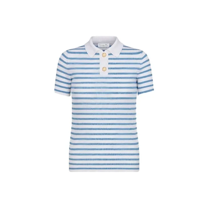 DIOR Quarterly New Products Polo Shirts Women's Sky Blue-0