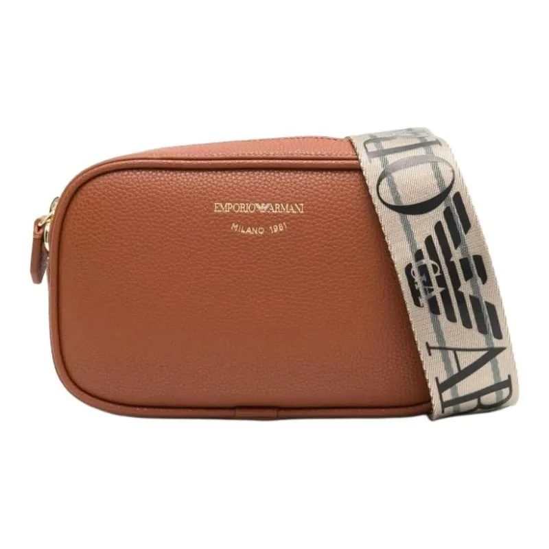 EMPORIO ARMANI Calfskin Shoulder Bag Women's Brown-0
