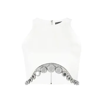 DAVID KOMA Crystal Tentacle Cropped Top
