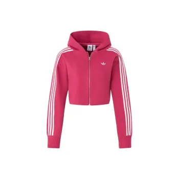 Adidas Originals Premium Zipper Hoodie Sweater Women's Magenta