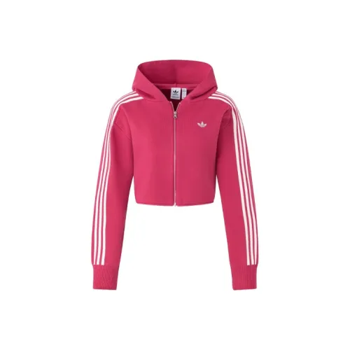 Adidas Originals Premium Zipper Hoodie Sweater Women's Magenta