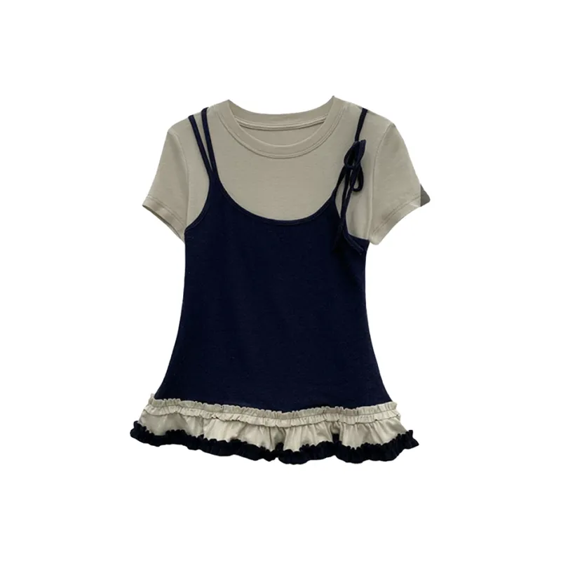PAIN OR PLEASURE Regular T Shirt Women's Navy Blue Oats-0