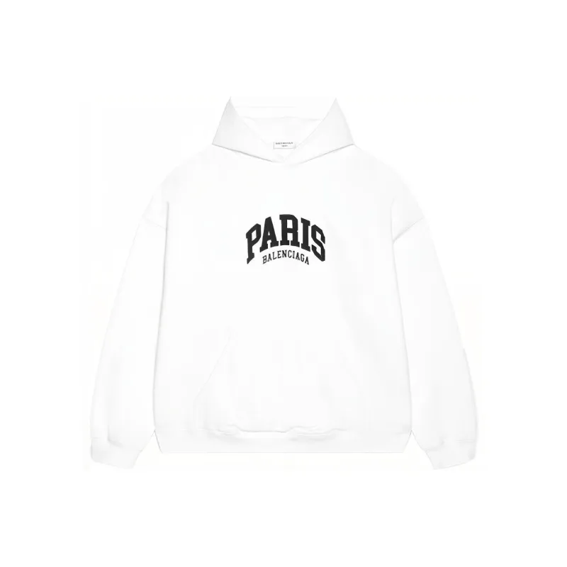 Balenciaga Cities Paris Hoodie Wide Fit 'White'-0