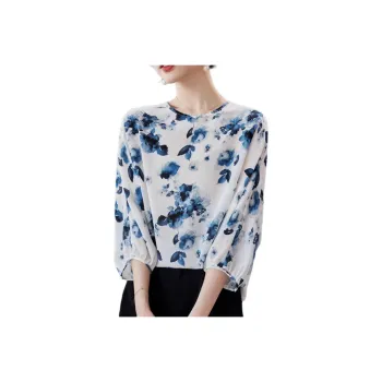 Yi Mengyuan Silk Shirt Women's Blue