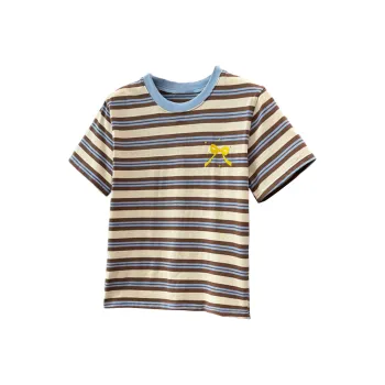 Ning Cai Yuer Set in Sleeve T Shirt Women's Stripes