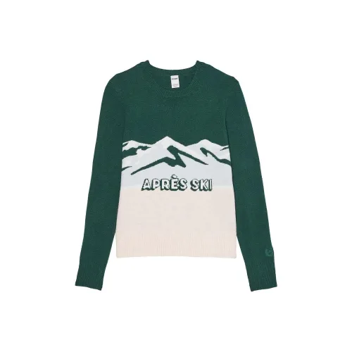 Victoria's Secret PINK Crewneck Sweater/Deep Forest Apres Ski Sweater Women's Deep Forest Skiing After