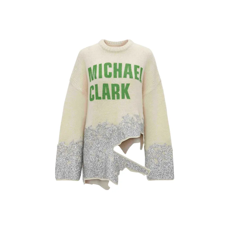 JW Anderson X Michael Clark Distressed Glitter Jumper-0