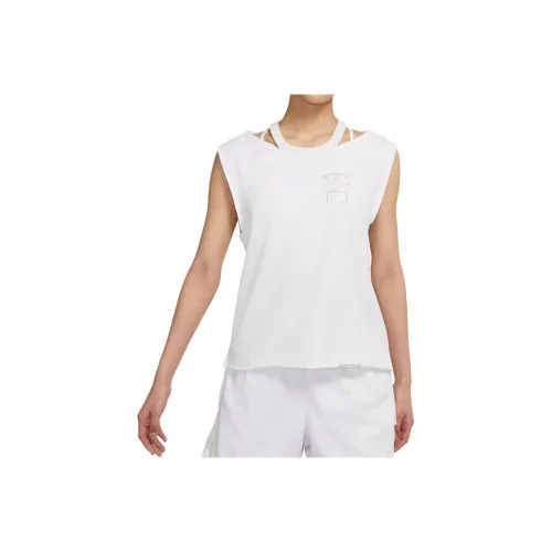 Nike Standard Issue Letter Print Training Sleeveless T Shirt White