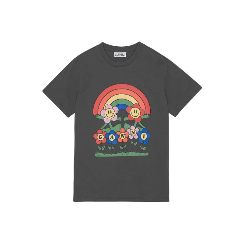 GANNI T Shirts Women's Volcanic Gray-0