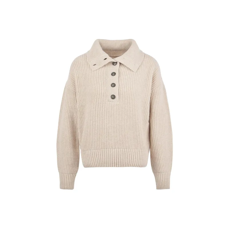 BARBOUR Yarrow Knitted Jumper Sweater Women's Beige-0