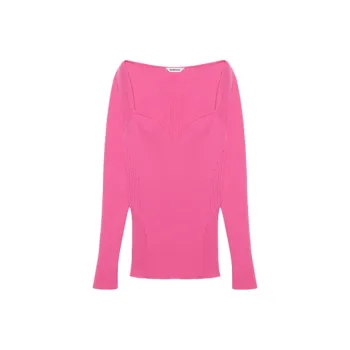 Balenciaga Sweetheart Neckline Knit Top