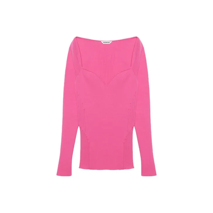 Balenciaga Sweetheart Neckline Knit Top-0