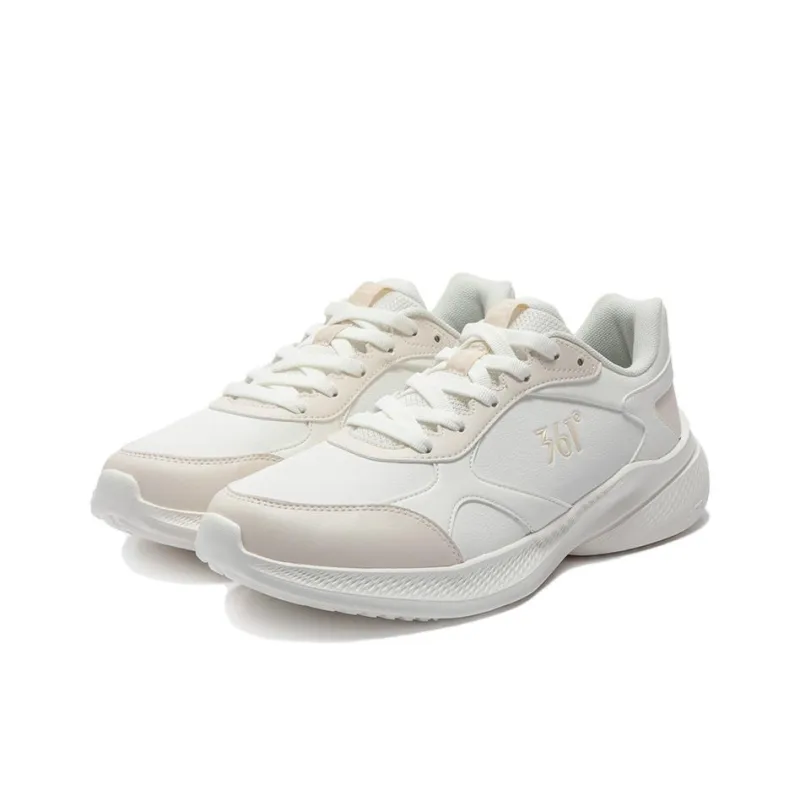 361° Wear resistant And Lightweight Low Top Sprint Running Shoes Men's White Beige-2