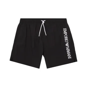 EMPORIO ARMANI Swim Shorts With Vertical Logo Embroidery