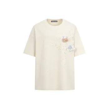 FRAIL STATE 2025 Spring Summer T Shirt Women's Beige Yellow